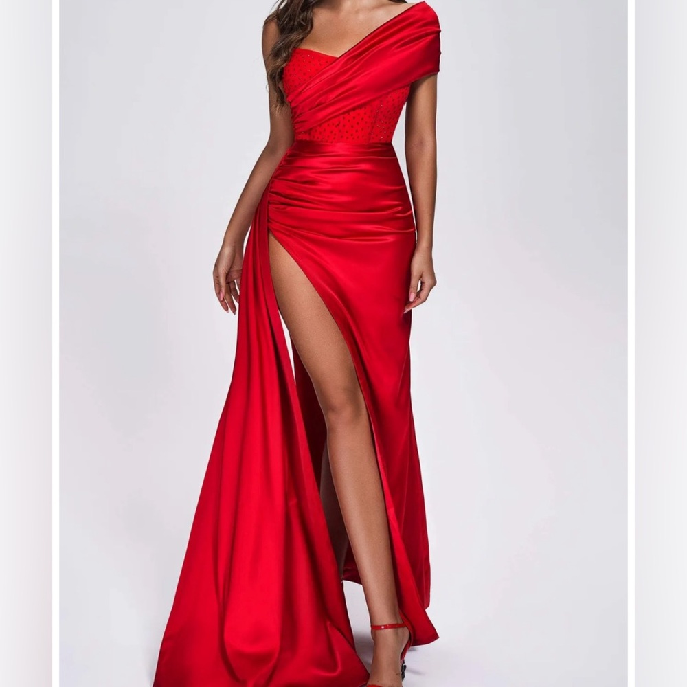 Red formal dress, only used one time